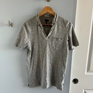 Grey stripe polo shirt